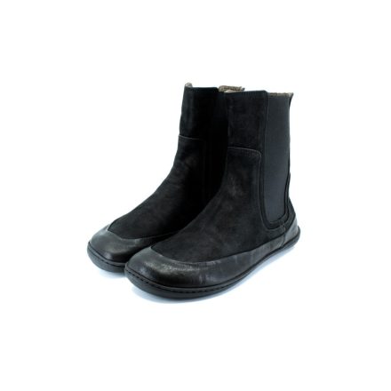 MUKISHOES Minho Black bőr magasszárú cipő 