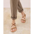 TIKKI SELENE CAMEL női bőr szandál 40