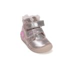 DDSTEP téli bélelt magasszárú barefoot bőr cipő  W070-52624A Cream 23