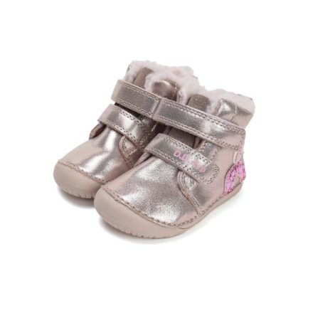 DDSTEP téli bélelt magasszárú barefoot bőr cipő  W070-52624A Cream 25